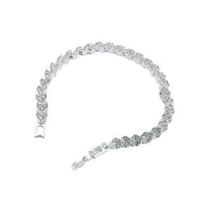 Silver Crystal and Rhinestone Heart Bracelet